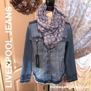 🆕 SALE! Liverpool Jeans Tattoo Denim Shirt Jacket